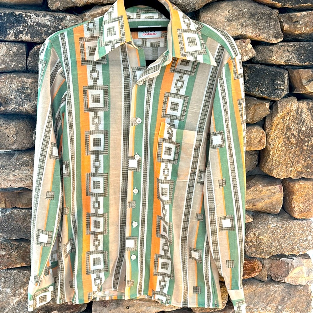 Vintage 70’s Arrow Sportswear Button-Down Shirt Versace vibes S